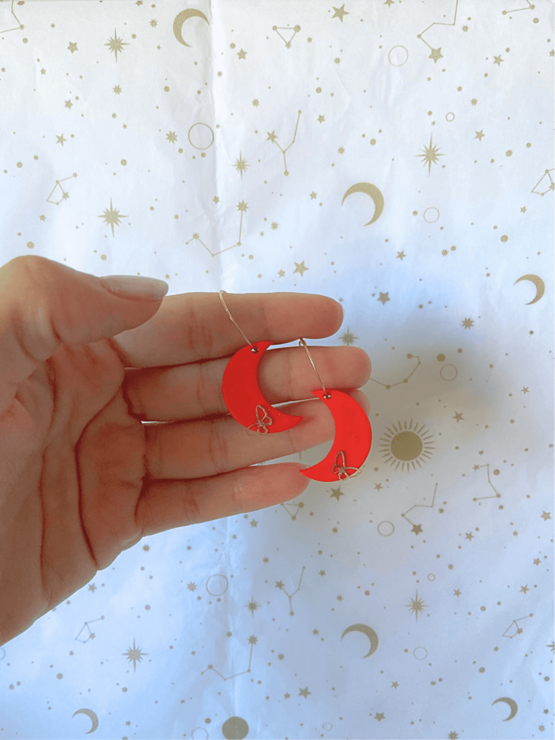 Pendientes Luna Roja y Mariposa - 2